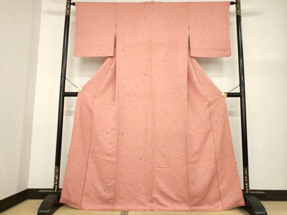 平和屋着物▼上質な小紋　絞り　丸文　正絹　逸品　AABG3656ck