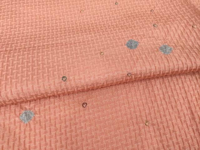 平和屋着物▼上質な小紋　絞り　丸文　正絹　逸品　AABG3656ck