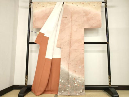 平和屋着物●訪問着　梅　楓　松葉　暈し染め　正絹　逸品　AABG3663ck