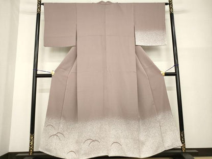 平和屋着物●訪問着　芝文　たたき染め　正絹　逸品　AABG3668ck