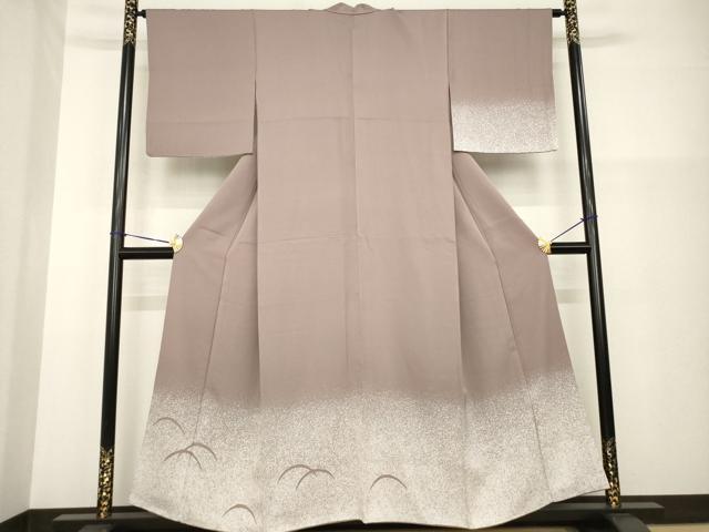平和屋着物●訪問着　芝文　たたき染め　正絹　逸品　AABG3668ck