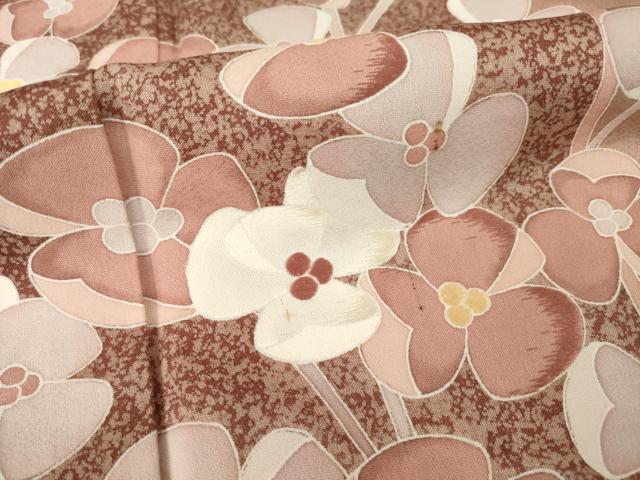 平和屋着物●訪問着　友禅　刺繍　枝花文　たたき染め　三越扱い　正絹　逸品　AABG3688ck
