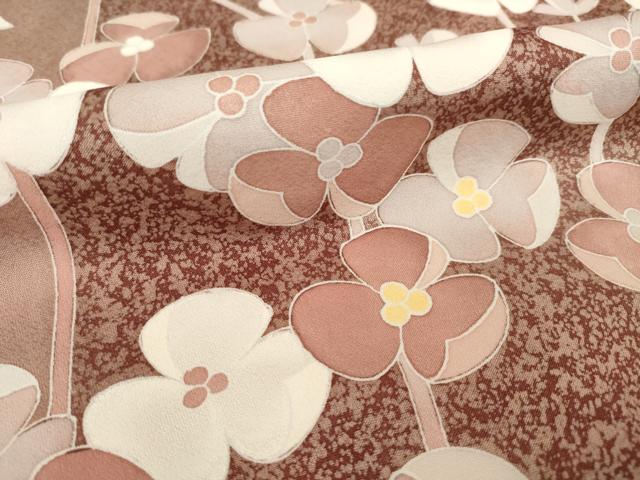 平和屋着物●訪問着　友禅　刺繍　枝花文　たたき染め　三越扱い　正絹　逸品　AABG3688ck