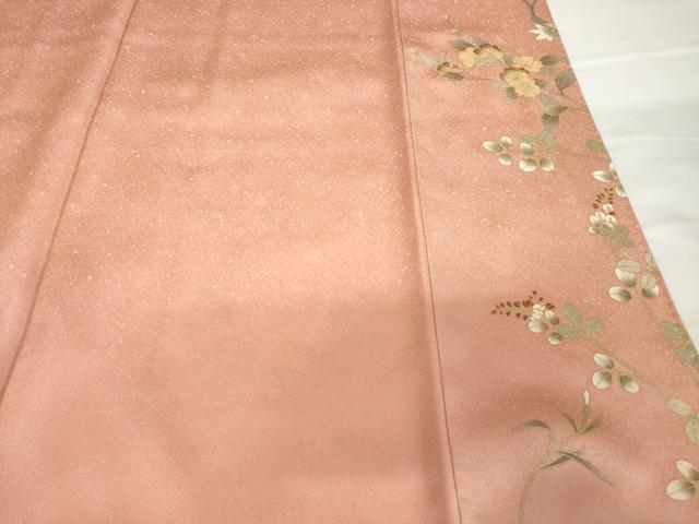 平和屋着物●訪問着　草花文　暈し染め　金彩　正絹　逸品　AABG3690ck