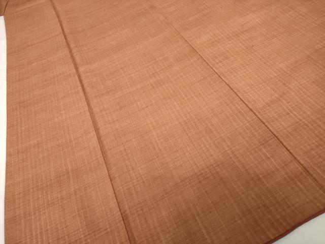 平和屋着物▼上質な紬　格子　駱駝色　正絹　逸品　AABG3691ck
