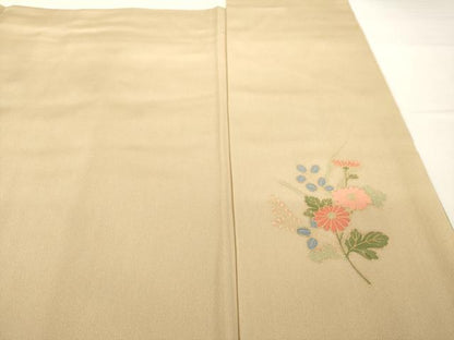 平和屋着物●訪問着　友禅　草花文　暈し染め　金彩　ロング丈　正絹　逸品　未使用　AABG3694ck