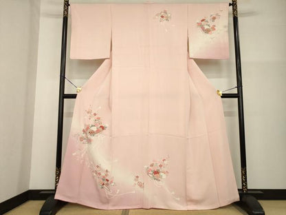 平和屋着物●訪問着　舞花文　正絹　逸品　AABG3695ck