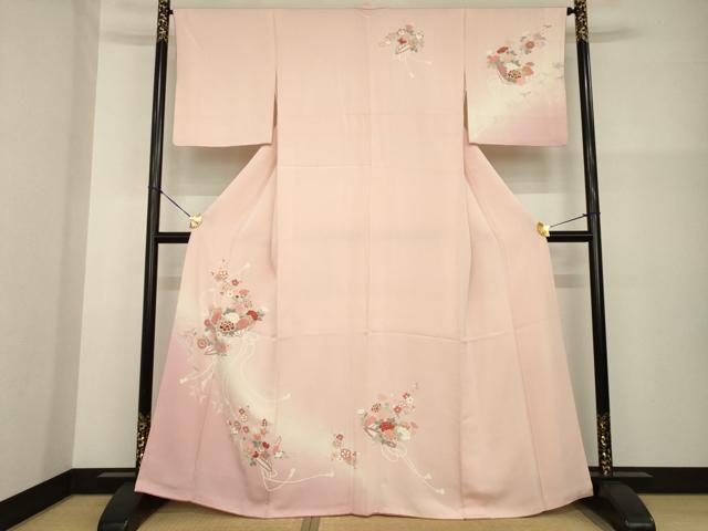 平和屋着物●訪問着　舞花文　正絹　逸品　AABG3695ck