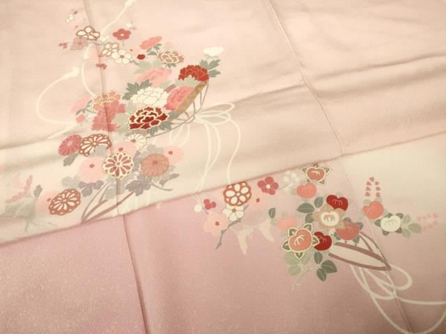 平和屋着物●訪問着　舞花文　正絹　逸品　AABG3695ck