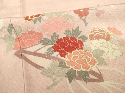 平和屋着物●訪問着　舞花文　正絹　逸品　AABG3695ck