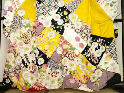 平和屋着物●豪華振袖　辻が花　駒刺繍　花毬文　正絹　逸品　AABG3699ck