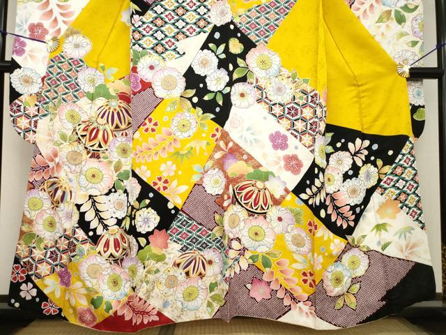 平和屋着物●豪華振袖　辻が花　駒刺繍　花毬文　正絹　逸品　AABG3699ck