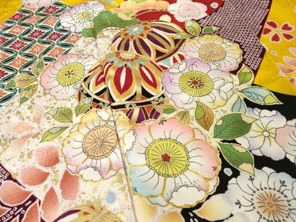 平和屋着物●豪華振袖　辻が花　駒刺繍　花毬文　正絹　逸品　AABG3699ck