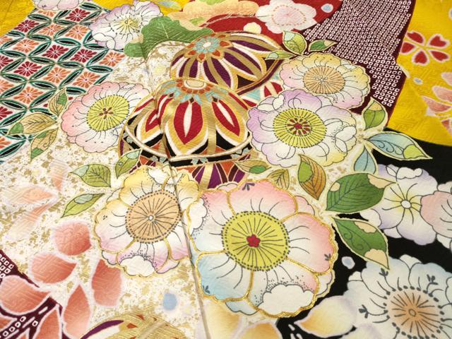 平和屋着物●豪華振袖　辻が花　駒刺繍　花毬文　正絹　逸品　AABG3699ck