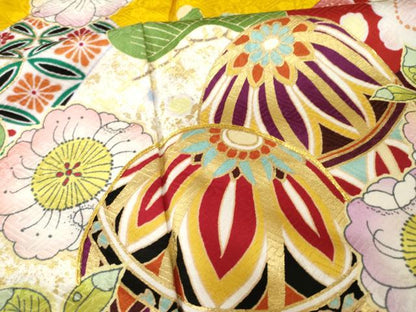平和屋着物●豪華振袖　辻が花　駒刺繍　花毬文　正絹　逸品　AABG3699ck