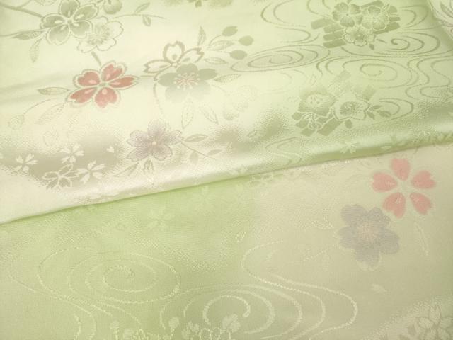 平和屋着物●振袖用長襦袢　無双仕立て　流水花地紋　暈し染め　半衿刺繍　そごう扱い　正絹　逸品　AABG3702ck