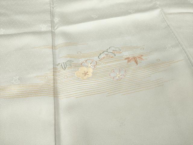 平和屋着物●訪問着　刺繍　松竹梅　金彩　正絹　逸品　AABG3705ck