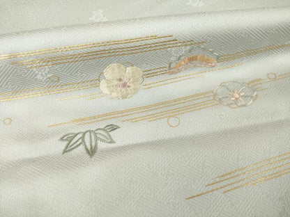 平和屋着物●訪問着　刺繍　松竹梅　金彩　正絹　逸品　AABG3705ck