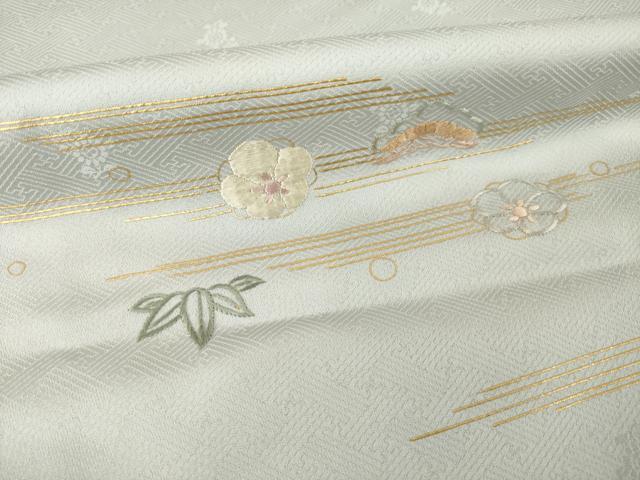 平和屋着物●訪問着　刺繍　松竹梅　金彩　正絹　逸品　AABG3705ck