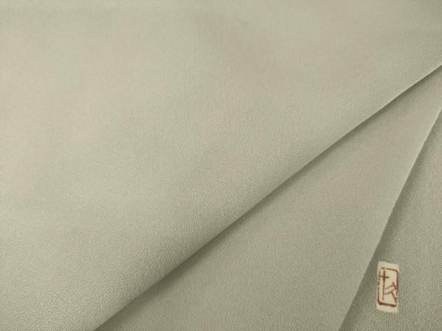 平和屋着物●加賀友禅の巨匠　初代　由水十久　色無地　灰汁色　正絹　逸品　AABG3709ck