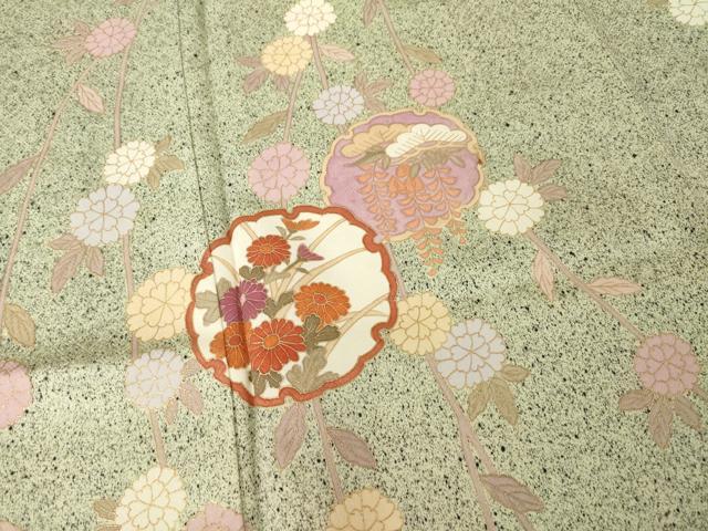 平和屋着物●訪問着　雪輪花文　暈し染め　金彩　正絹　逸品　AABG3712ck