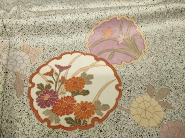 平和屋着物●訪問着　雪輪花文　暈し染め　金彩　正絹　逸品　AABG3712ck