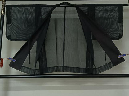 平和屋着物▽道中着　スリーシーズン　春夏秋　塵除け　暗黒色　正絹　逸品　AABG3721jh