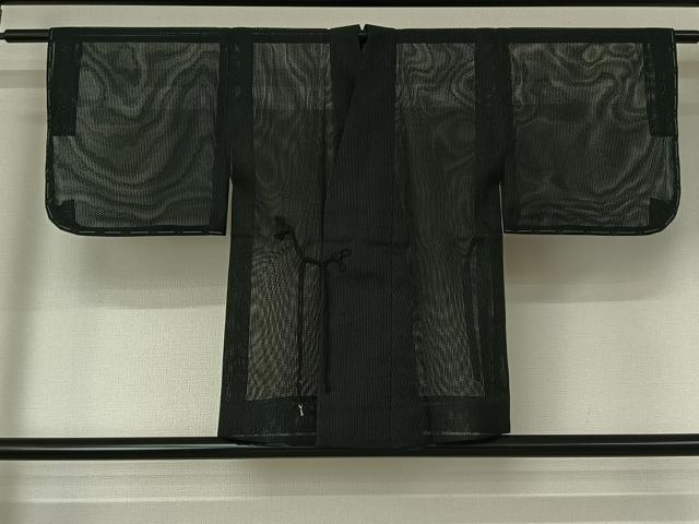 平和屋着物▽道中着　スリーシーズン　春夏秋　塵除け　暗黒色　正絹　逸品　AABG3723jh