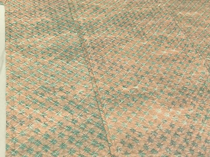平和屋着物▽上質な小紋 単衣 総絞り 霞文 正絹 逸品 AABG3725jh
