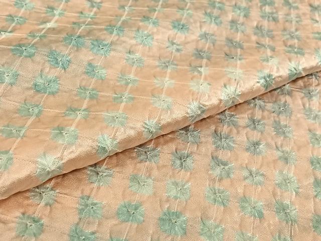 平和屋着物▽上質な小紋 単衣 総絞り 霞文 正絹 逸品 AABG3725jh