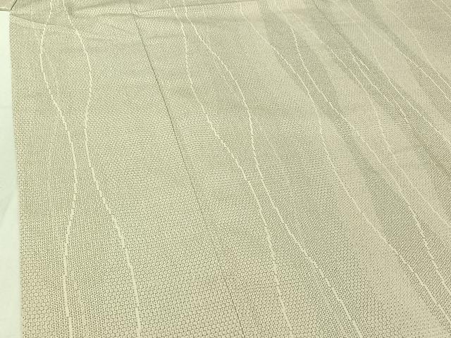平和屋着物▽本塩沢 単衣 110亀甲 塩沢亀甲絣 反端付き 正絹 逸品 AABG3726jh