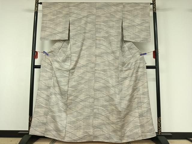 平和屋着物▽小紋 単衣 流水文 AABG3727jh