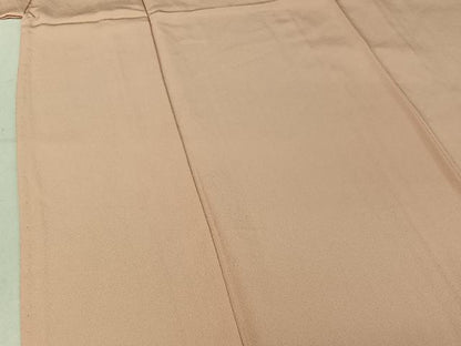平和屋着物▽上質な色無地 単衣 洗柿色 正絹 逸品 AABG3729jh