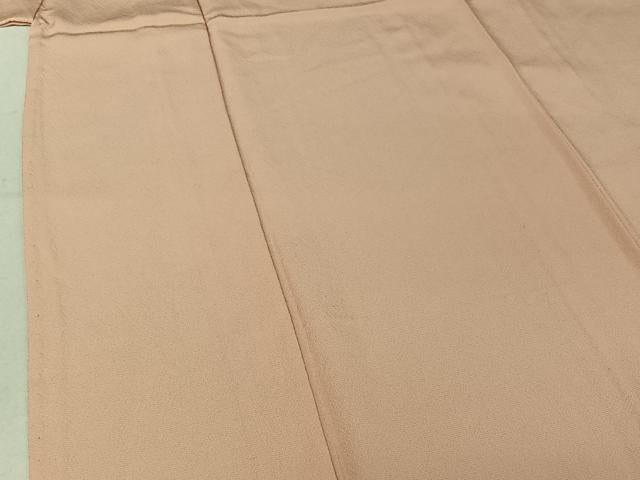 平和屋着物▽上質な色無地 単衣 洗柿色 正絹 逸品 AABG3729jh