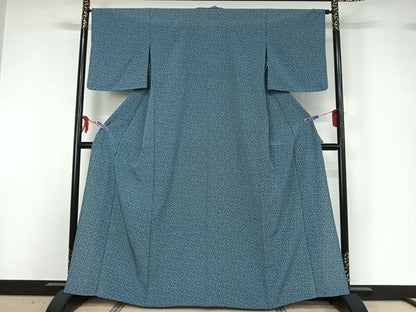 平和屋着物▽江戸小紋 単衣 瓢箪花文 正絹 逸品 AABG3730jh
