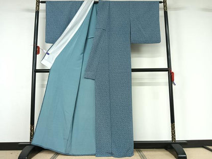 平和屋着物▽江戸小紋 単衣 瓢箪花文 正絹 逸品 AABG3730jh