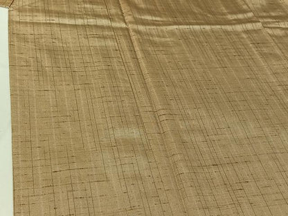平和屋着物▽上質な紬 単衣 ぜんまい織 吾妻間道 紅花の里工房 反端付き 正絹 逸品 AABG3736jh