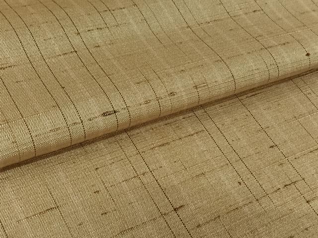 平和屋着物▽上質な紬 単衣 ぜんまい織 吾妻間道 紅花の里工房 反端付き 正絹 逸品 AABG3736jh