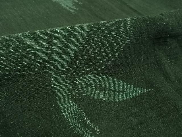 平和屋着物▽上質な紬　単衣　笹竹文　正絹　逸品　AABG3737jh