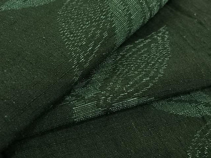 平和屋着物▽上質な紬　単衣　笹竹文　正絹　逸品　AABG3737jh