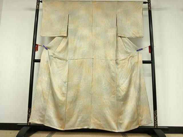 平和屋着物▽上質な小紋 単衣 総絞り 霞文 正絹 逸品 AABG3743jh