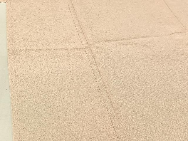 平和屋着物▽上質な色無地　単衣　肌色　鬼しぼ縮緬　高島屋扱い　正絹　逸品　AABG3750jh
