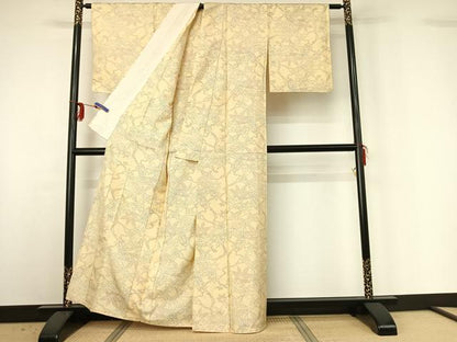 平和屋着物▽本場大島紬 単衣 枝葉文 正絹 逸品 AABG3751jh