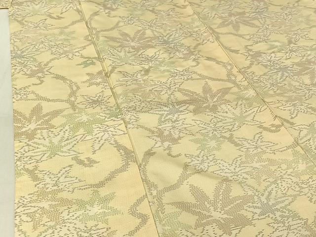 平和屋着物▽本場大島紬 単衣 枝葉文 正絹 逸品 AABG3751jh