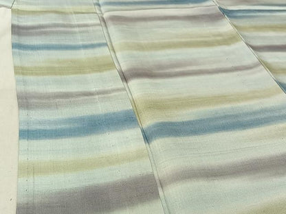 平和屋着物▽上質な紬 単衣 霞文 暈し染め 正絹 逸品 AABG3753jh