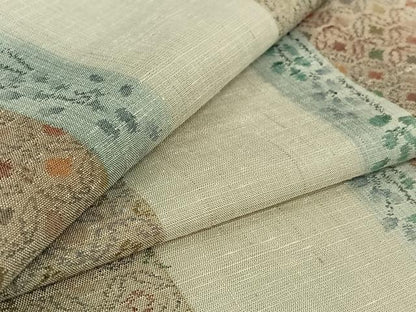 平和屋着物▽上質な紬 単衣 花間道 正絹 逸品 AABG3754jh