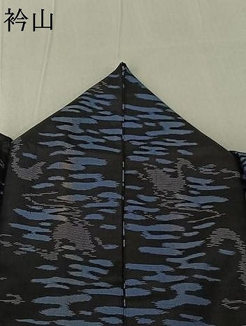 平和屋着物▽上質な紬 単衣 流水文 鳥 正絹 逸品 AABG3758jh