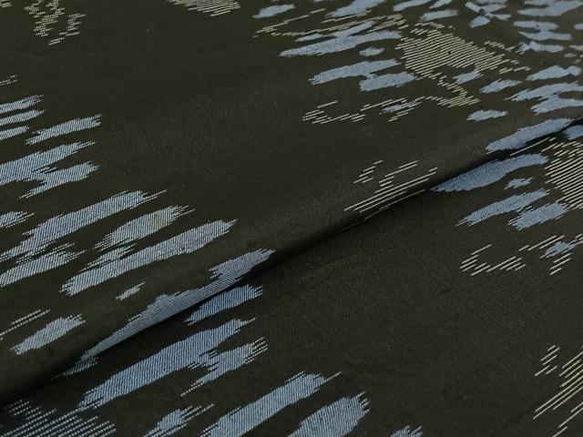 平和屋着物▽上質な紬 単衣 流水文 鳥 正絹 逸品 AABG3758jh