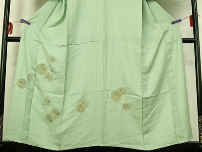 平和屋着物▽訪問着 単衣 中国三大刺繍 汕頭刺繍 スワトウ刺繍 総刺繍 亀甲花文 正絹 逸品 AABG3759jh