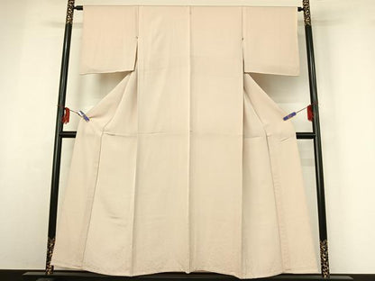 平和屋着物▽無地絵羽訪問着 単衣 箔散らし地紋 亜麻色 正絹 逸品 AABG3762jh